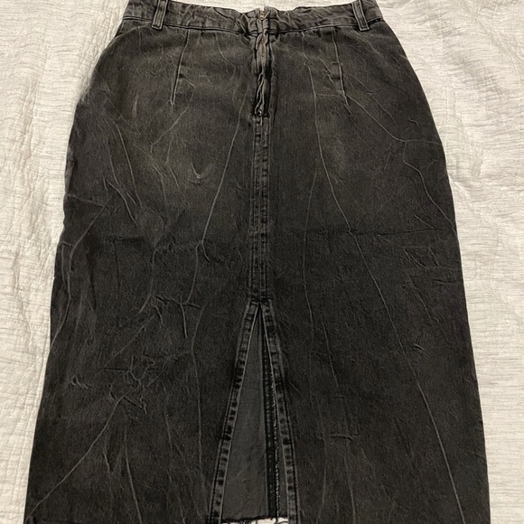 FREE PEOPLE We the Free Womens Black Distressed Below The Knee A-Line Skirt - Picture 3 of 6
